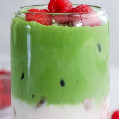 Raspberry Matcha Frappe