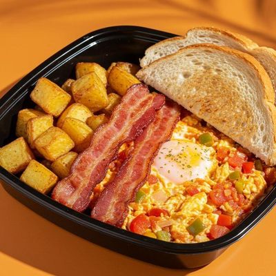 Shakshoka With Beef Bacon Meal