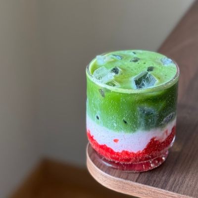 Iced Strawberry-Matcha Latte