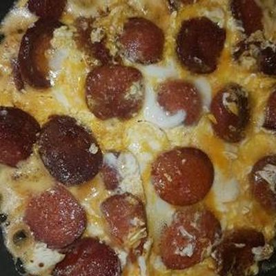 Sausage omelet sandwich