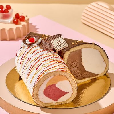 Chocolate and Mixed Fruit Ice Cream Roll 3