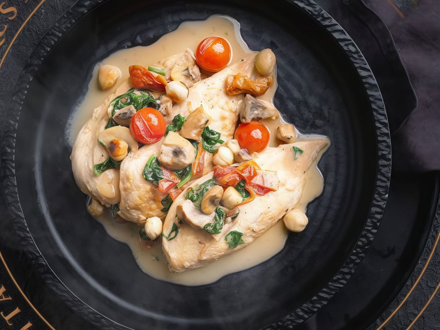 Chicken with spinach