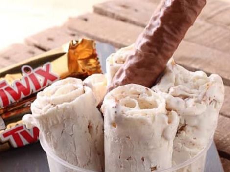 Twix Chocolate Ice Cream Roll
