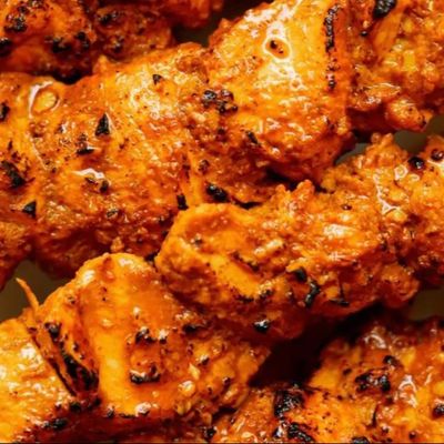 Shish Tawook Grilled On Charcoal.
