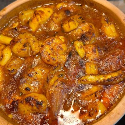Seafood Tajen With Red Sauc