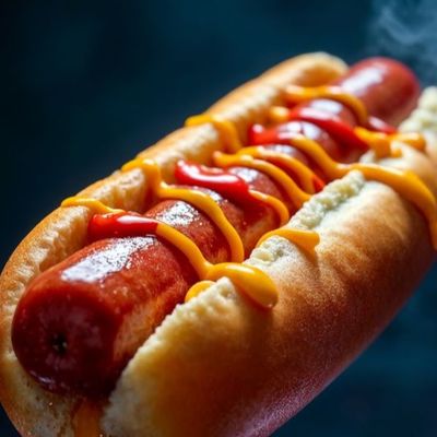 Garden hot dog in French bread