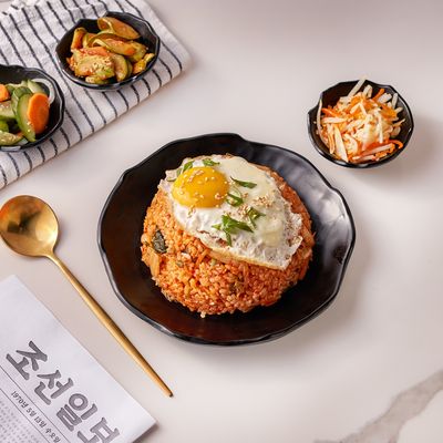 Kimchi Fried Rice Served with special Korean appetizers