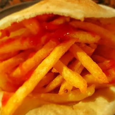 Potato Finger with Ketchup Sandwich