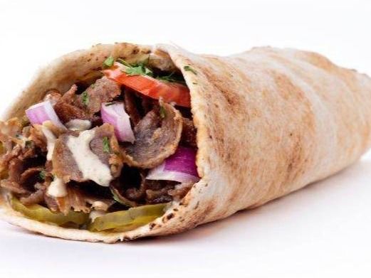 Beef Shawarma Sandwich Lebanese Bread