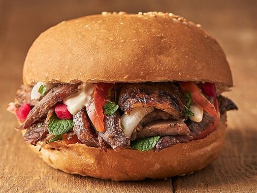 Beef Shawarma Kaiser Bread Sandwich