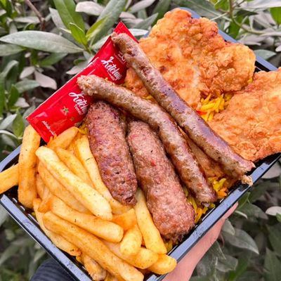 2 Psne, 2 Kofta, 2 Sausages, Fries And Rice Meal