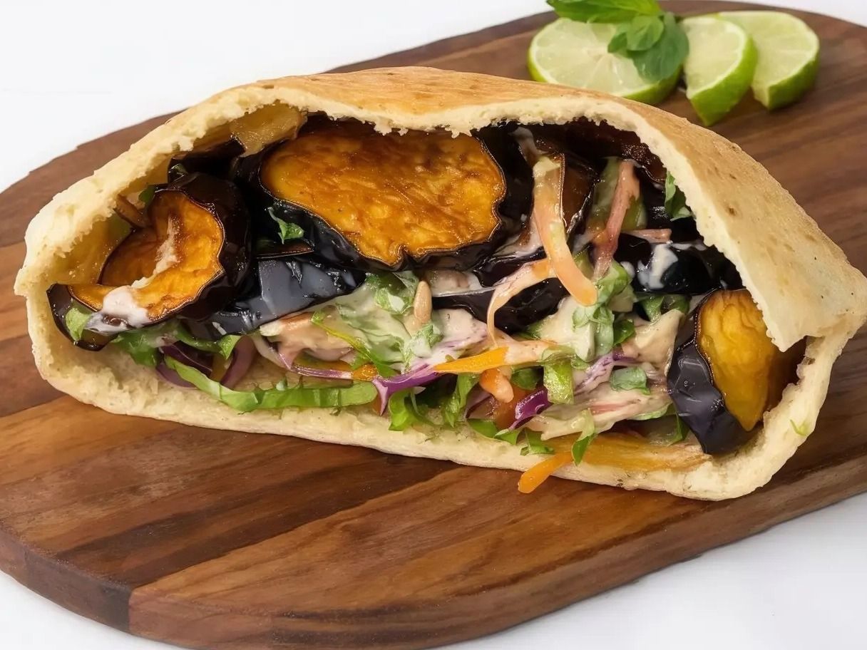Fried eggplant sandwich