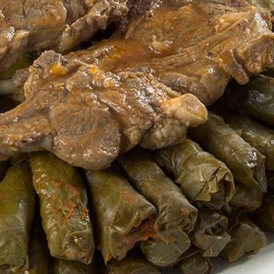 Vine Leaves Plate with Quarter Meat
