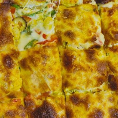 Mixed Sausage, Pastrami, Kiri Cheese Pie