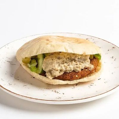 Taamia With Baba Ghanoush Sandwich