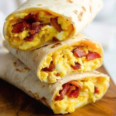 Omelette And Beef Bacon Wrap