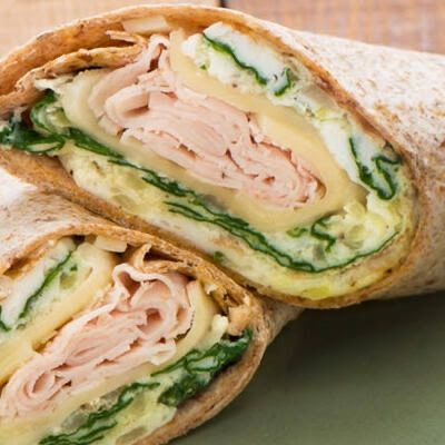 Omelette And Turkey Wrap