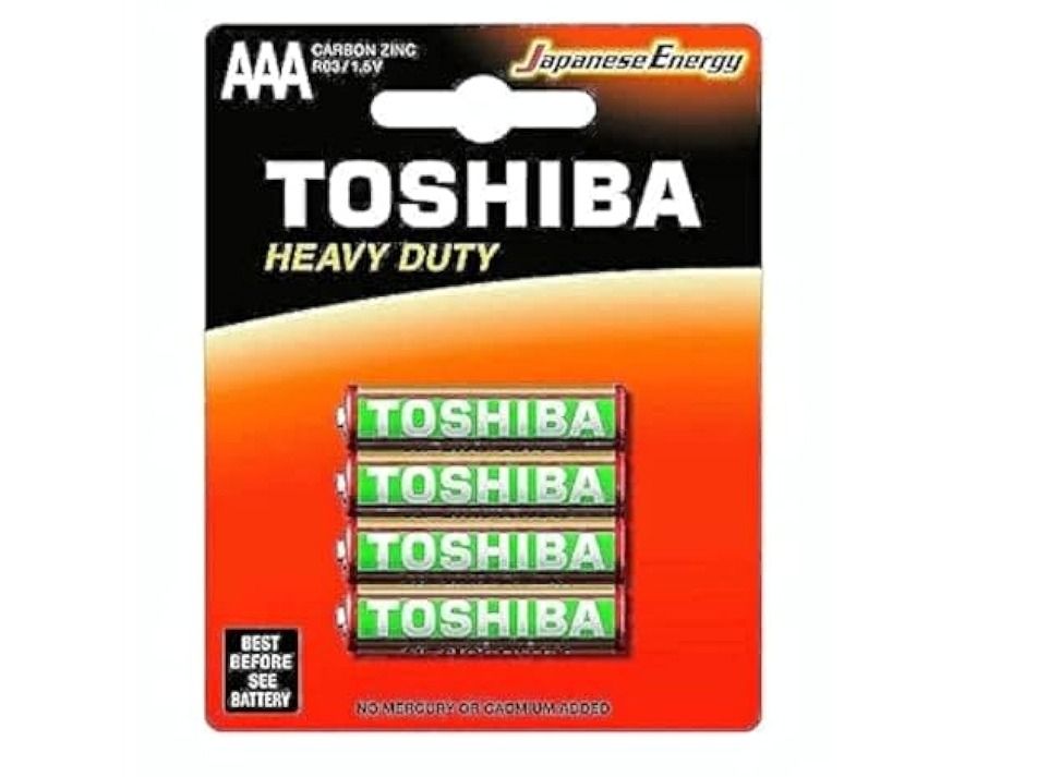 Toshiba Heavy Duty Battery 1.5V R03 KG BP-4C AAA 4 Pcs Set