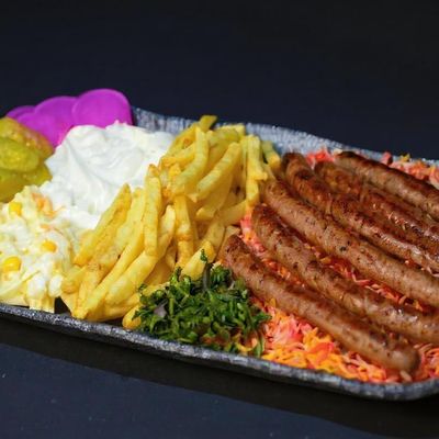Grilled Sausage Meal With Rice