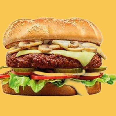 برجر لحم مع جبنة زرقاء وفطر