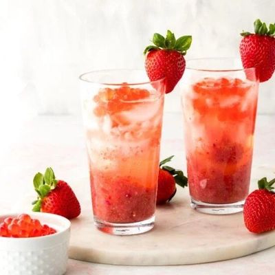 Strawberry Sparkling Boba