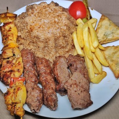 Al Basha Meal 1/8 Kabab$ 1/8 Shish $1/8 Kofta