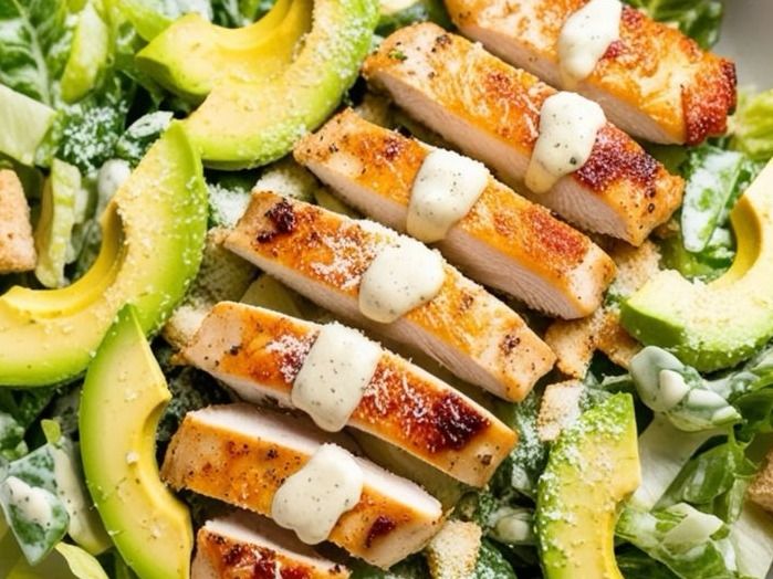 Avocado Chicken Caeser Salad