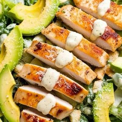 Avocado Chicken Caeser Salad