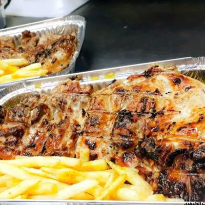 Half grilled chicken