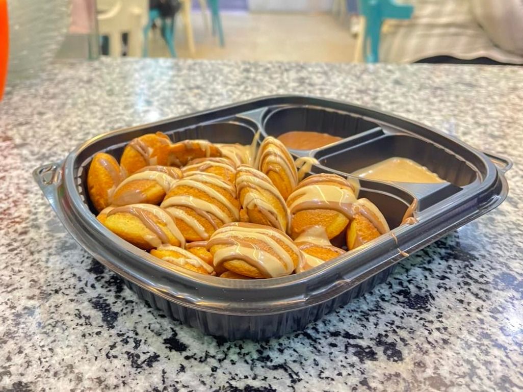 Pancake Bites With 2 Sauces