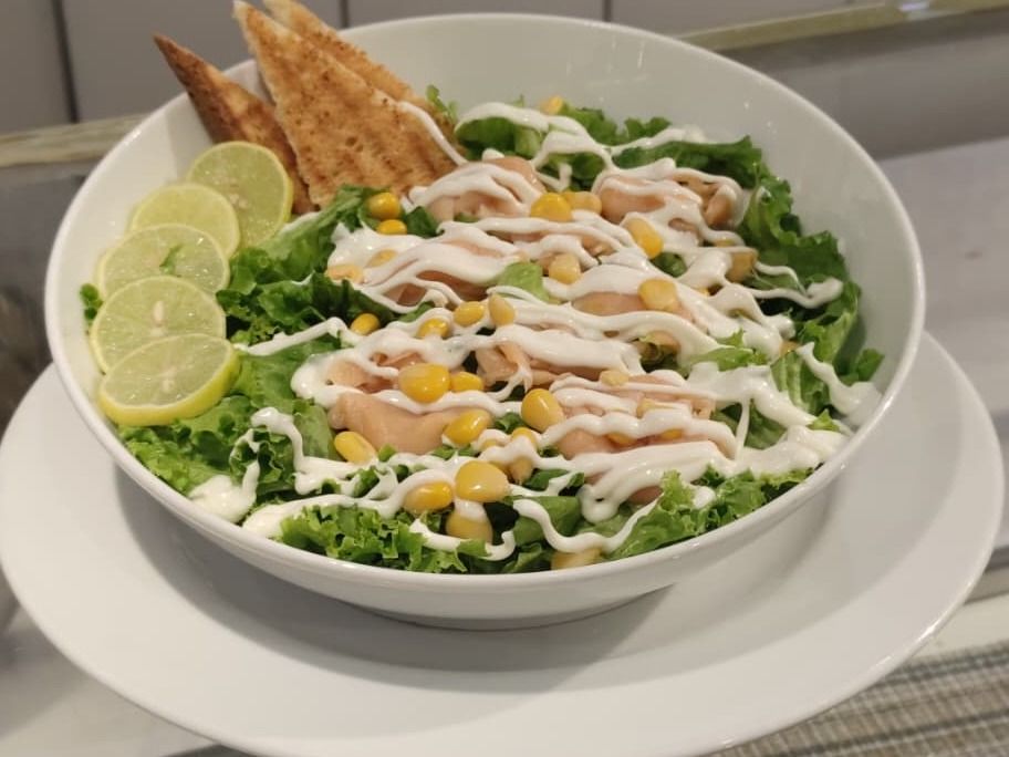 Salamon Cesar Salad.