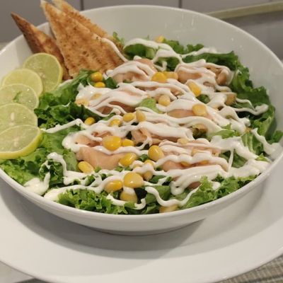 Salamon Cesar Salad.