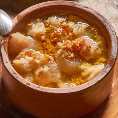 Boneless Knuckles with soup