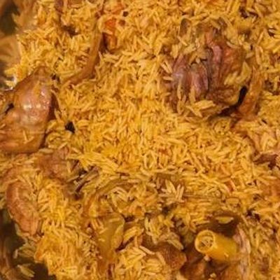 Half Baby Goat Kabsa (Abu Bint Rice)