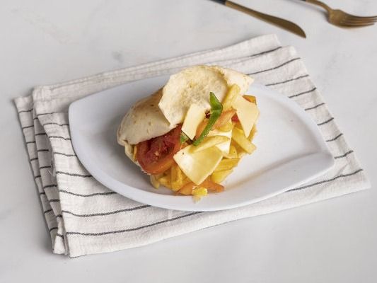 Potatoes With Cheddar Cheese Shami Sandwich