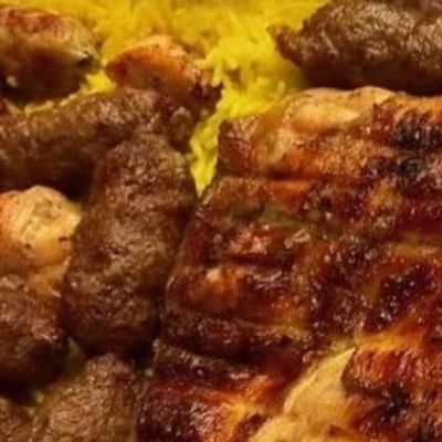 A Quarter Chicken And Kofta On Charcoal, A Chicken And Kofta Meal
