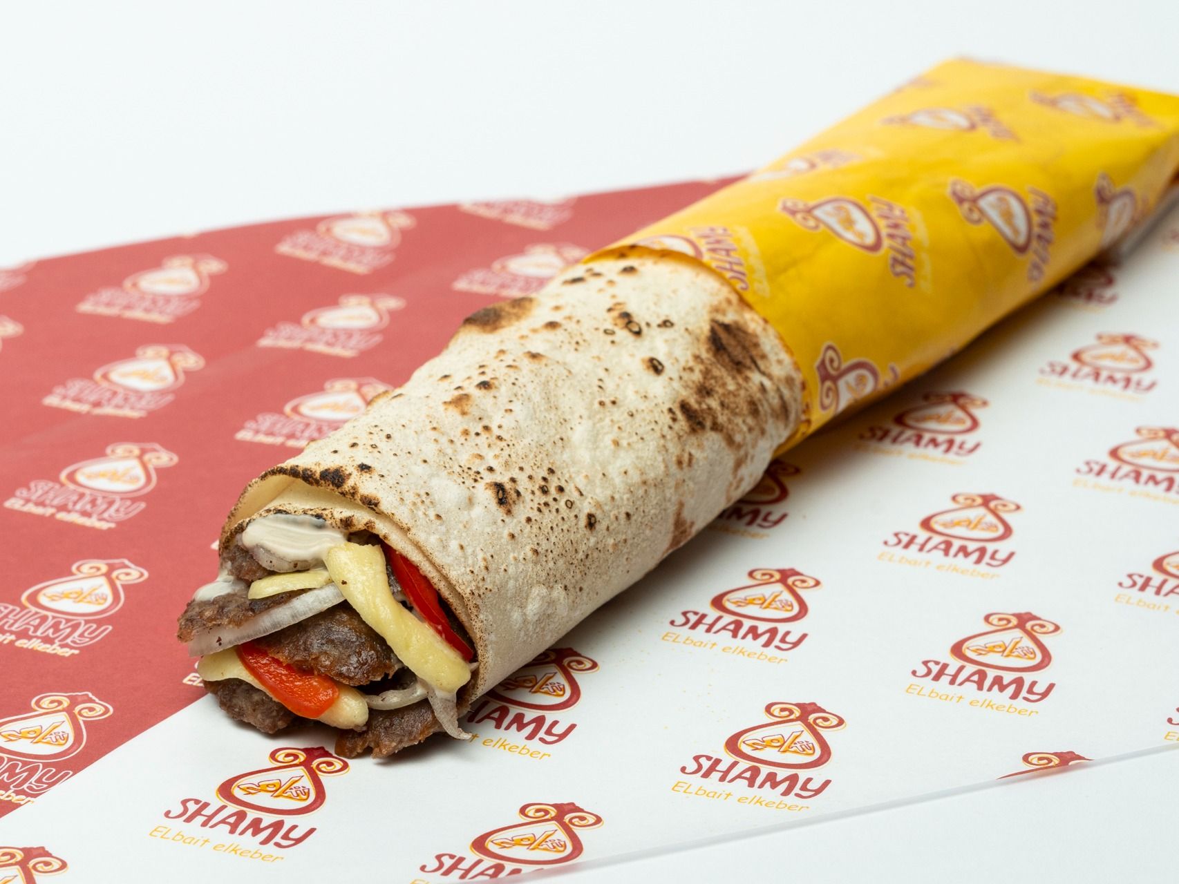 Large Meat Shawarma Sandwich With Mozzarella Cheese