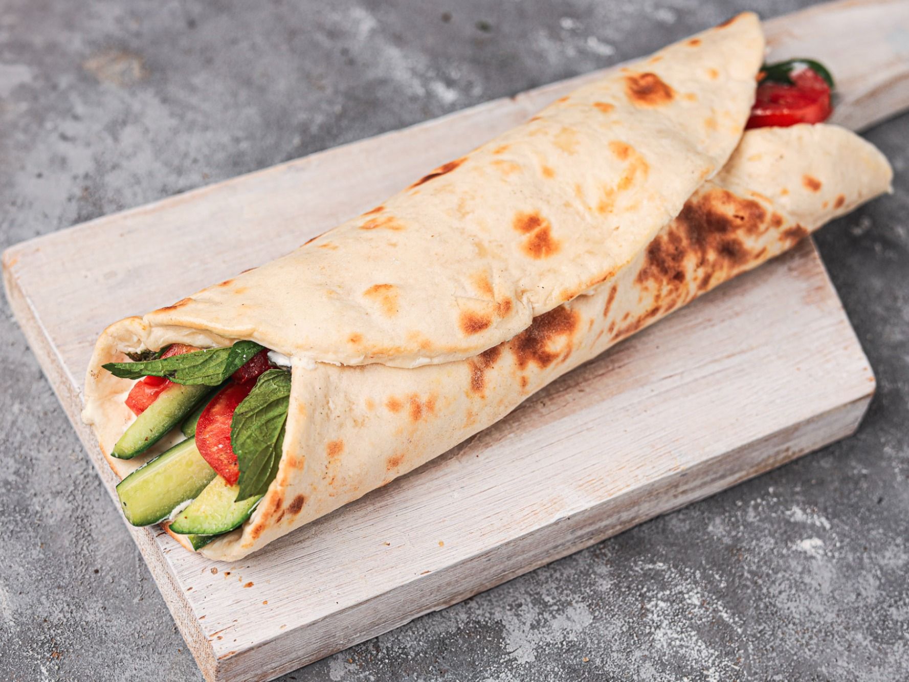 Labne With Vegetables Wrap Sandwich