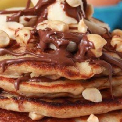 Nutella and Nuts Pancakes