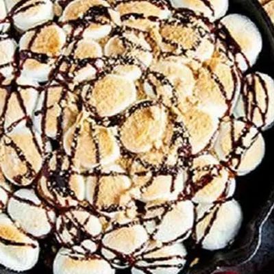 Waffle & Brownie Casserole with Marshmallow