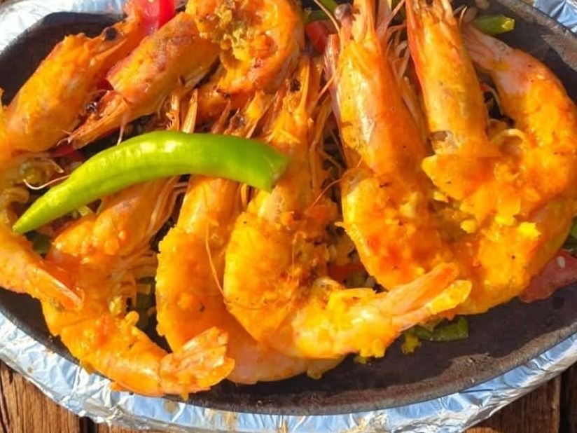 Grilled Shrimp Shish with shell