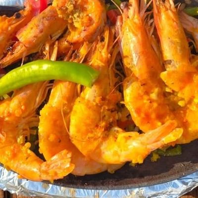 Grilled Shrimp Shish with shell