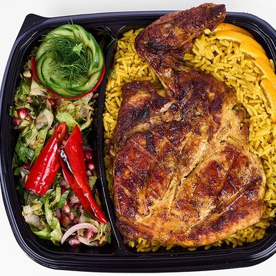 Grilled Quarter Chicken Meal - Breast With Rice