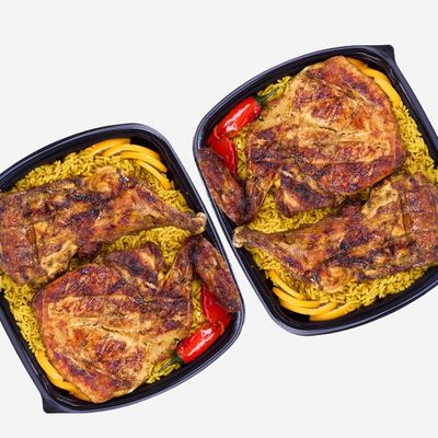 Grilled Whole Chicken Meal With Rice