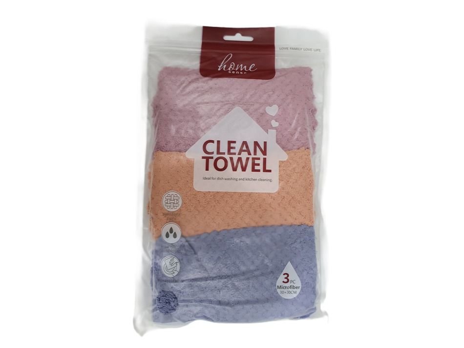 Home Sense Clean Towel 3 Pieces Set 30*30 Cm 1857