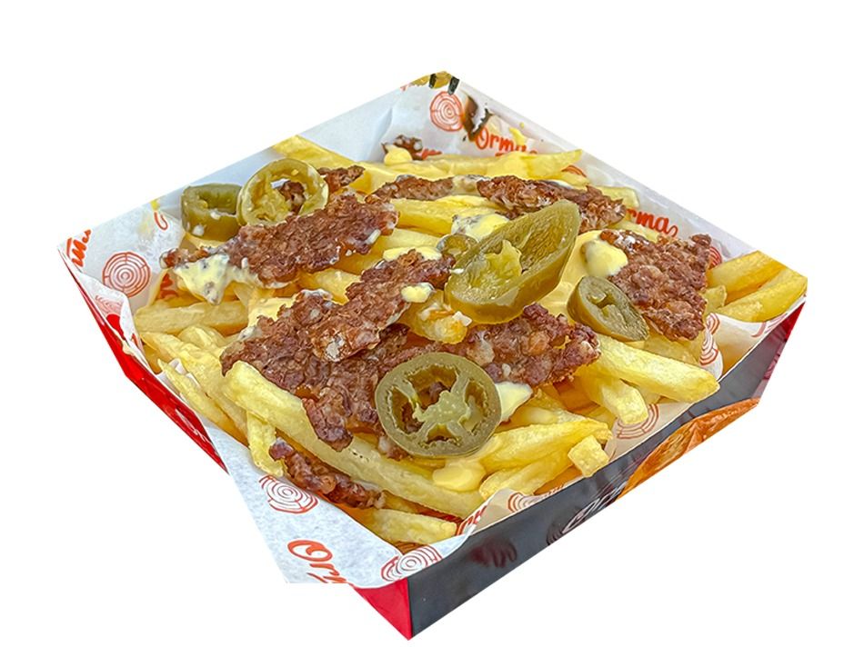 LOADED JALPENO SMASH BURGER FRIES