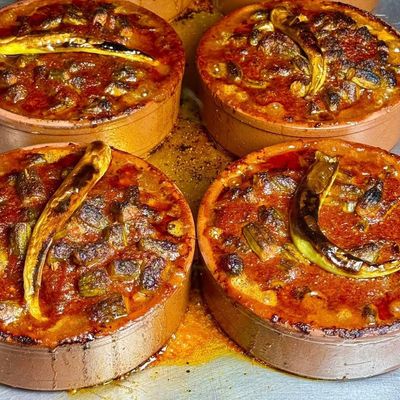 Okra casserole with meat