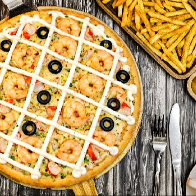 Fasting Seafood Ranch Pizza