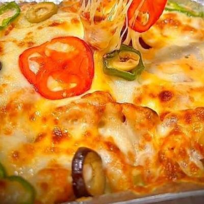 طاجن مكرونه باللحمه المفرومه والموتزريلا