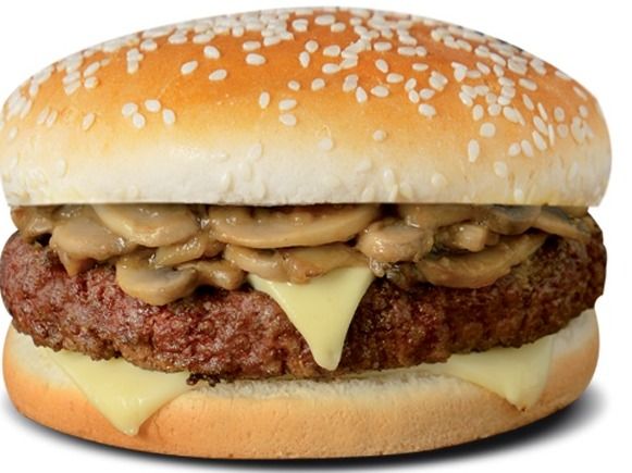 Mushroom And Cheese Burger Sandwich
